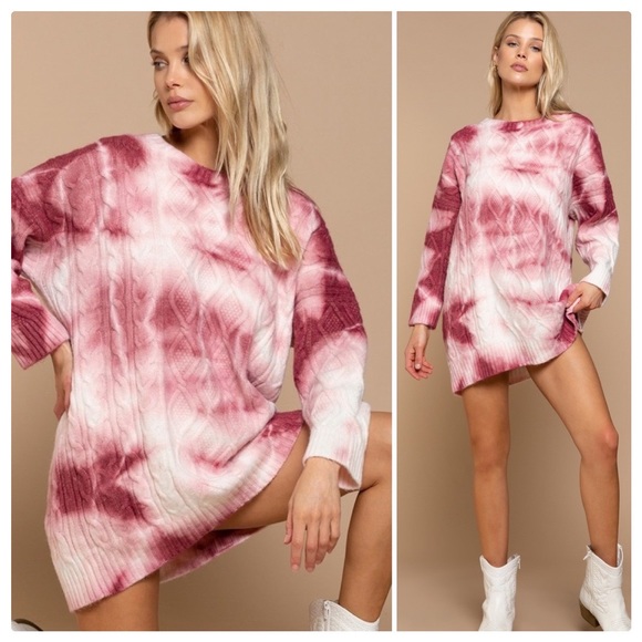 POL Cranberry Blend Oversized Sweater Tunic Top - Picture 8 of 13